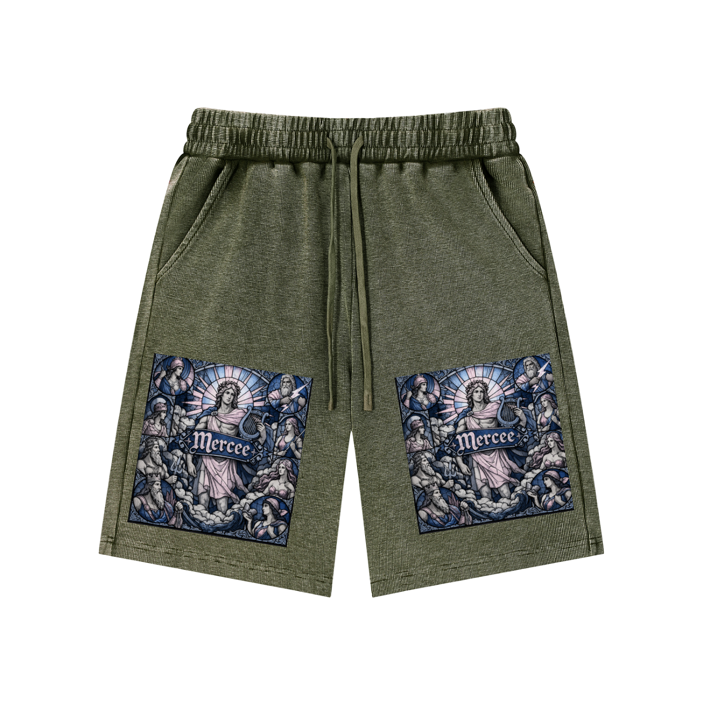 Mineral Wash Waffle Knit Shorts