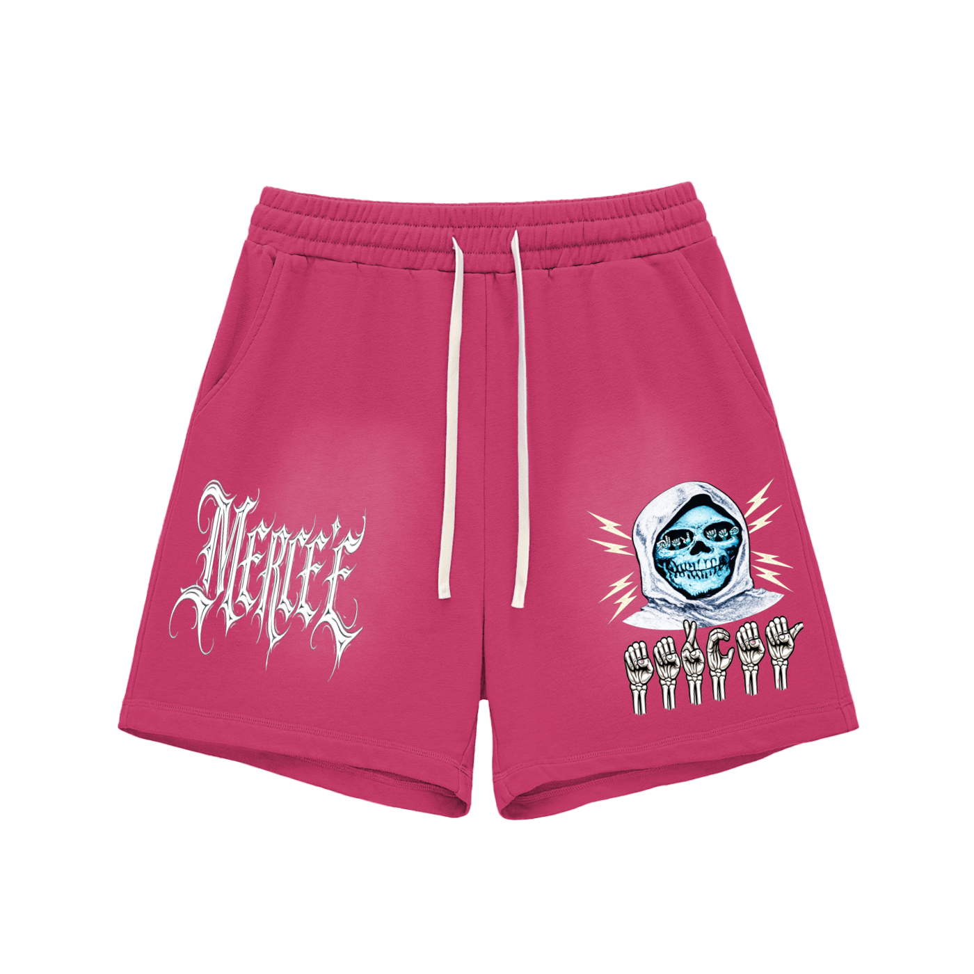 Sun Fade Raw Edge Cotton Shorts