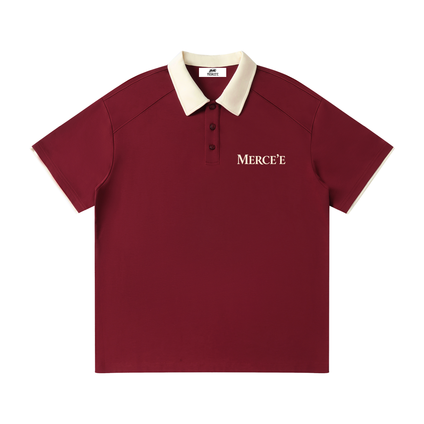 Contrast Collar Raglan Polo Shirt