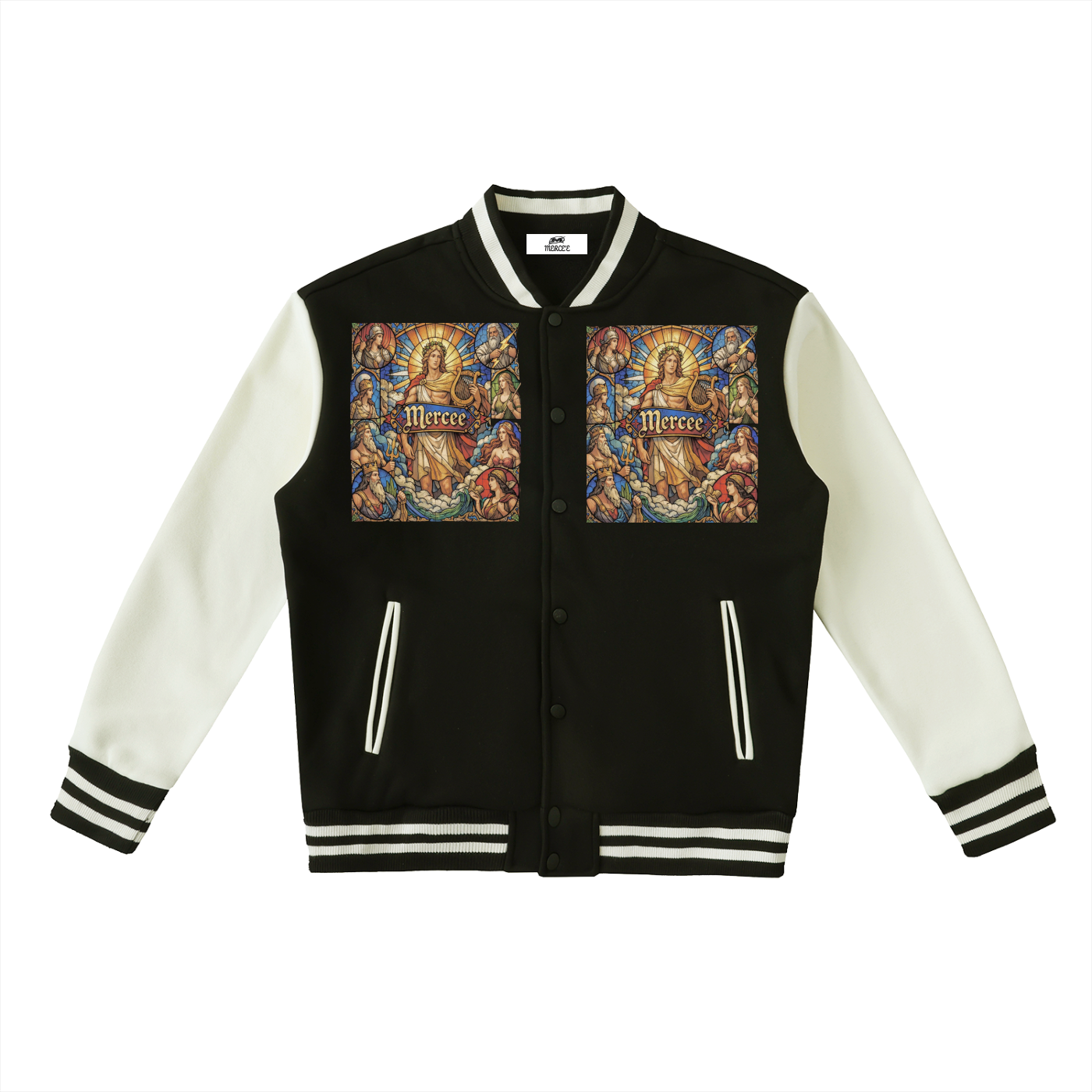 Two-Tone Fleeced Varsity Jacket