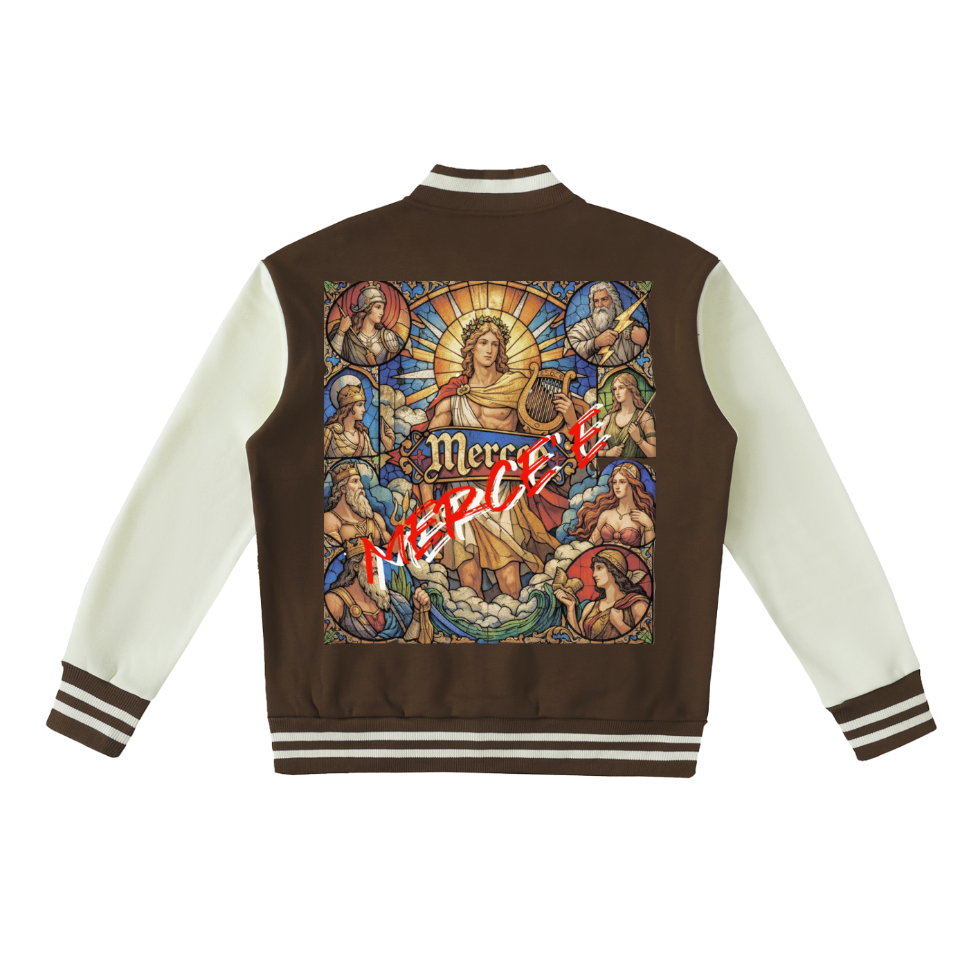 Two-Tone Fleeced Varsity Jacket
