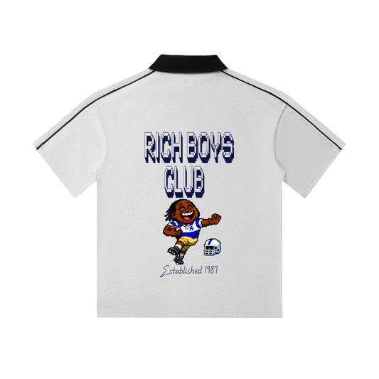 Contrast Collar Short-Sleeve Polo Shirt