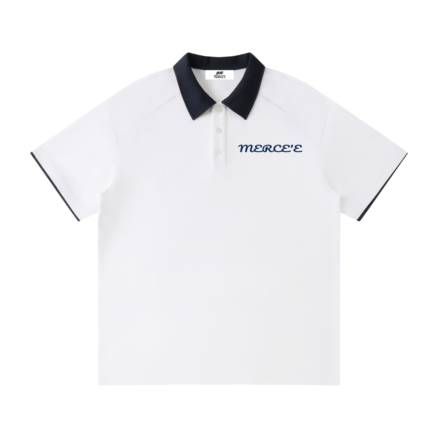 Contrast Collar Raglan Polo Shirt