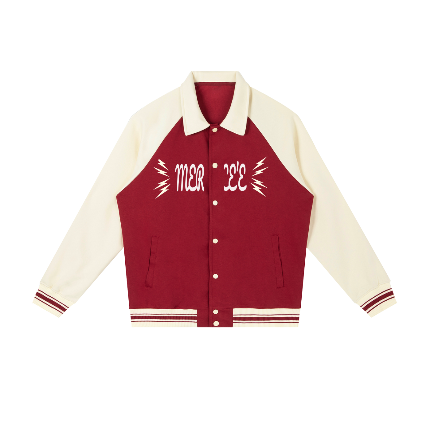 Contrast Raglan Sleeve Baseball Jacket