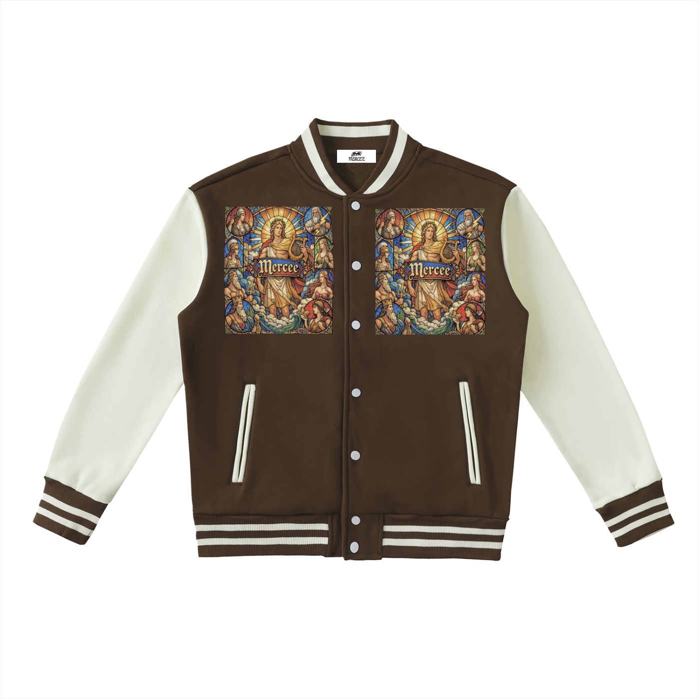 Two-Tone Fleeced Varsity Jacket