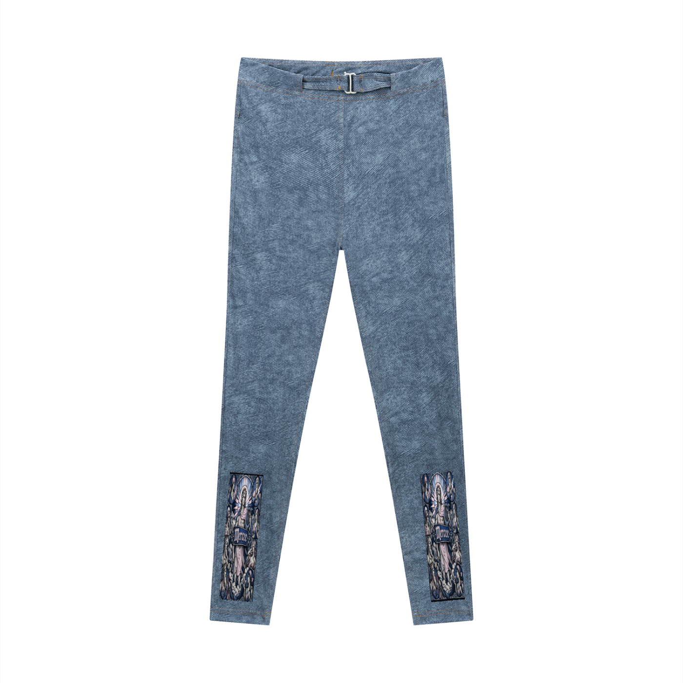 Women's Faux Denim Zip-Fly Leggings