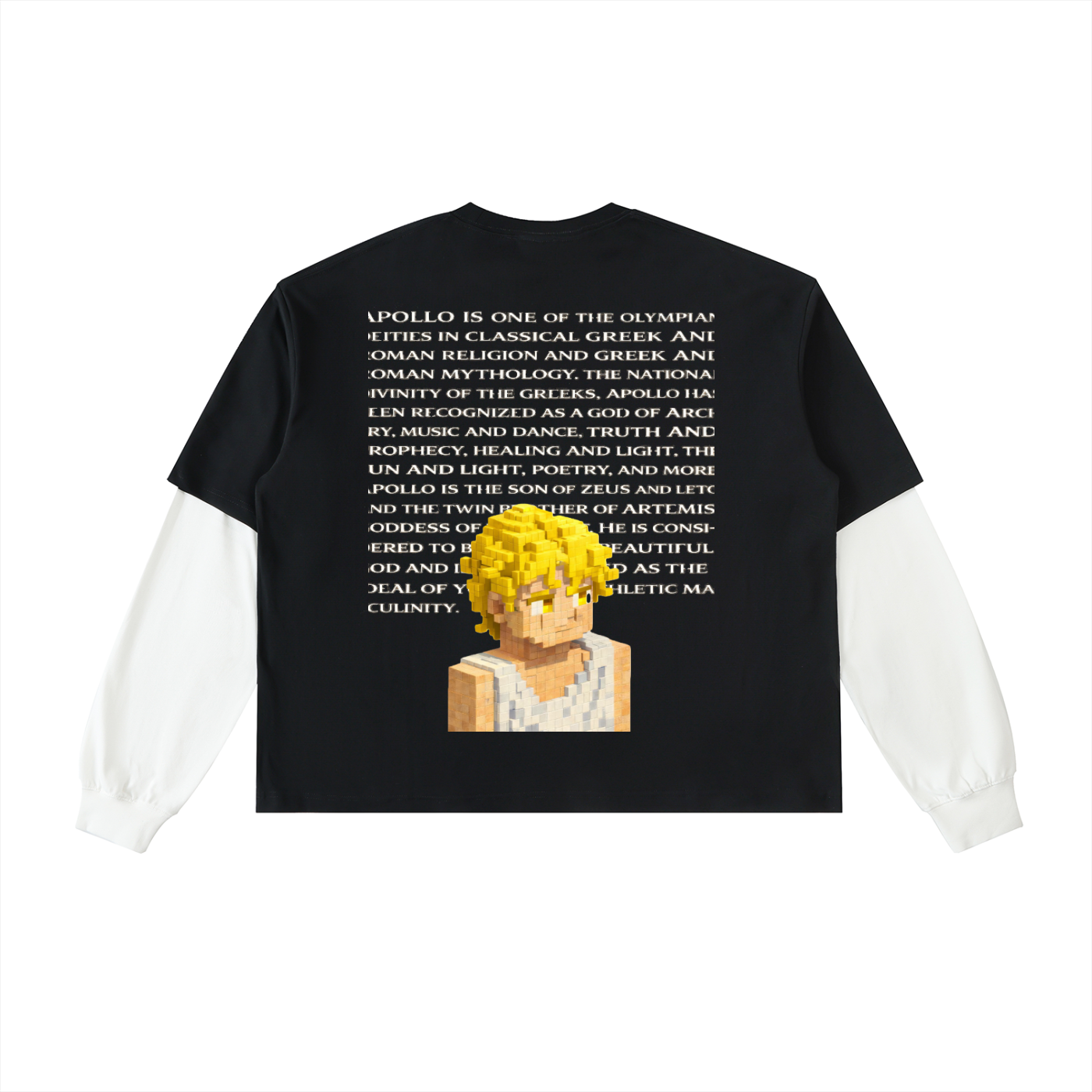 Layered Contrast Sleeve Cotton T-Shirt