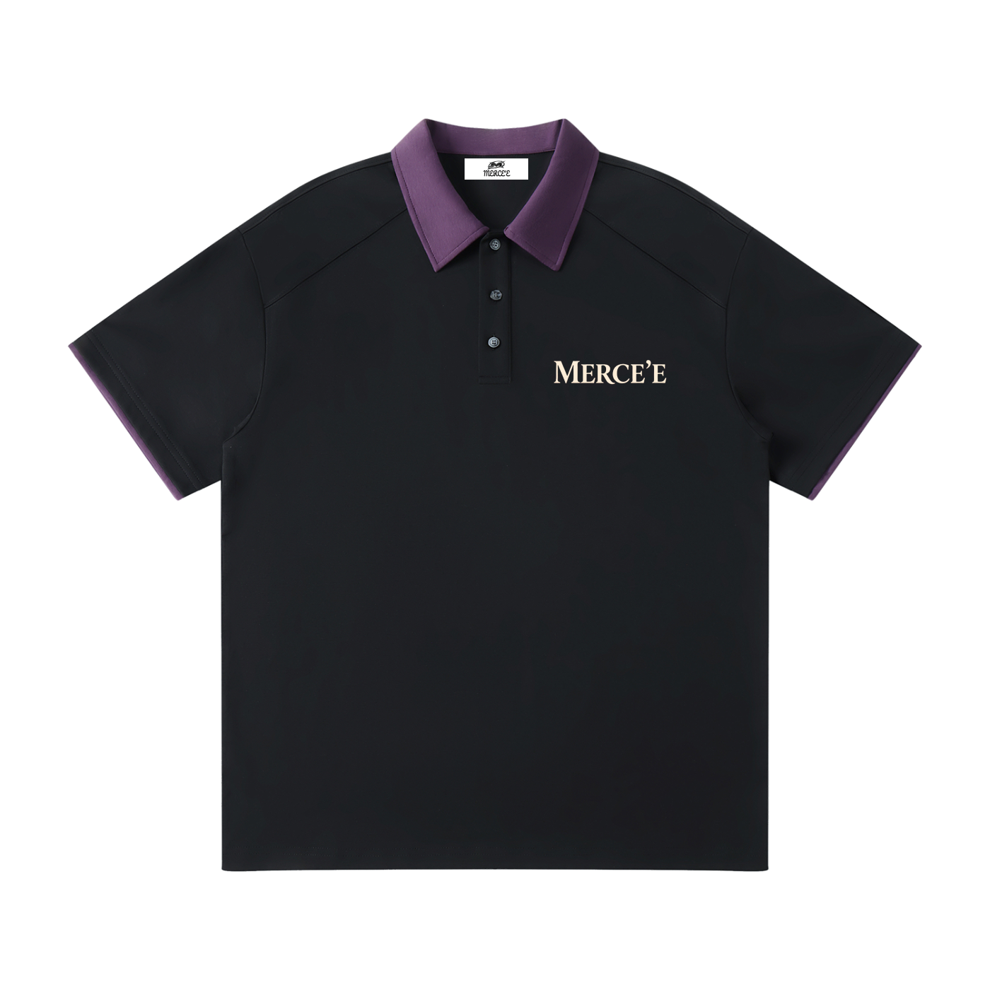 Contrast Collar Raglan Polo Shirt