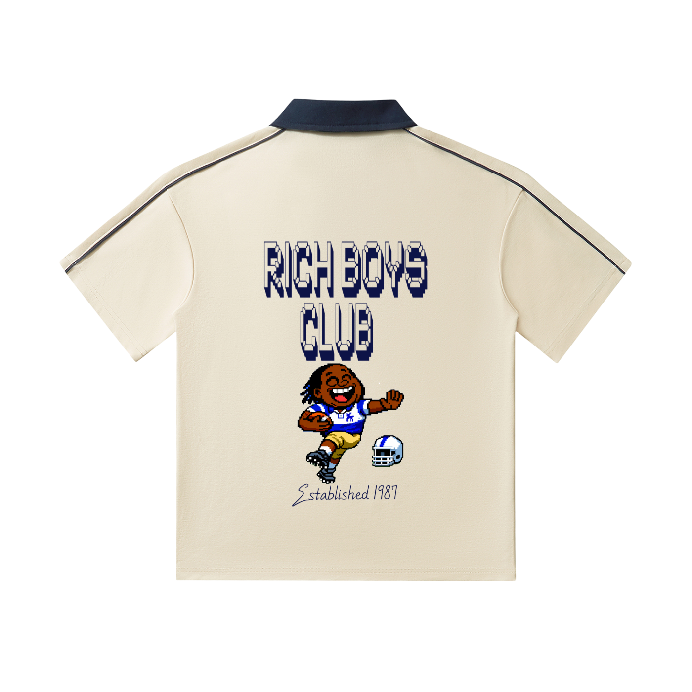 Contrast Collar Short-Sleeve Polo Shirt