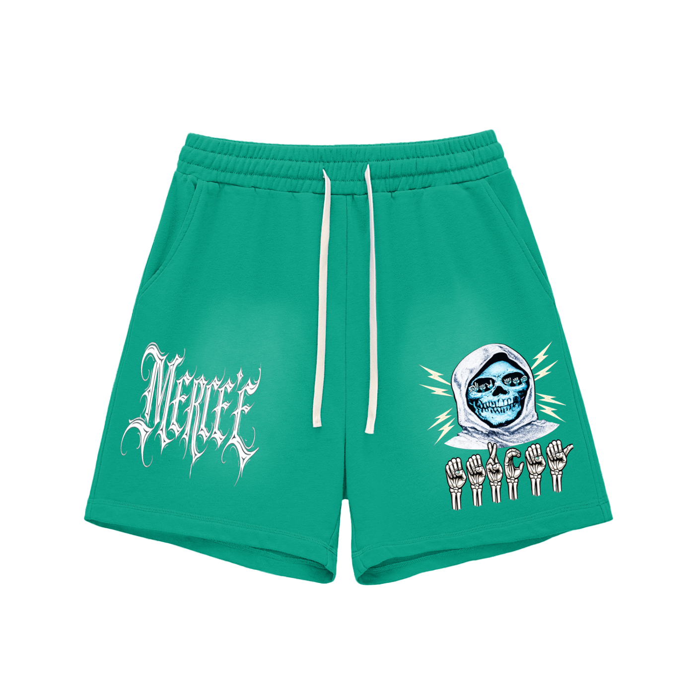 Sun Fade Raw Edge Cotton Shorts