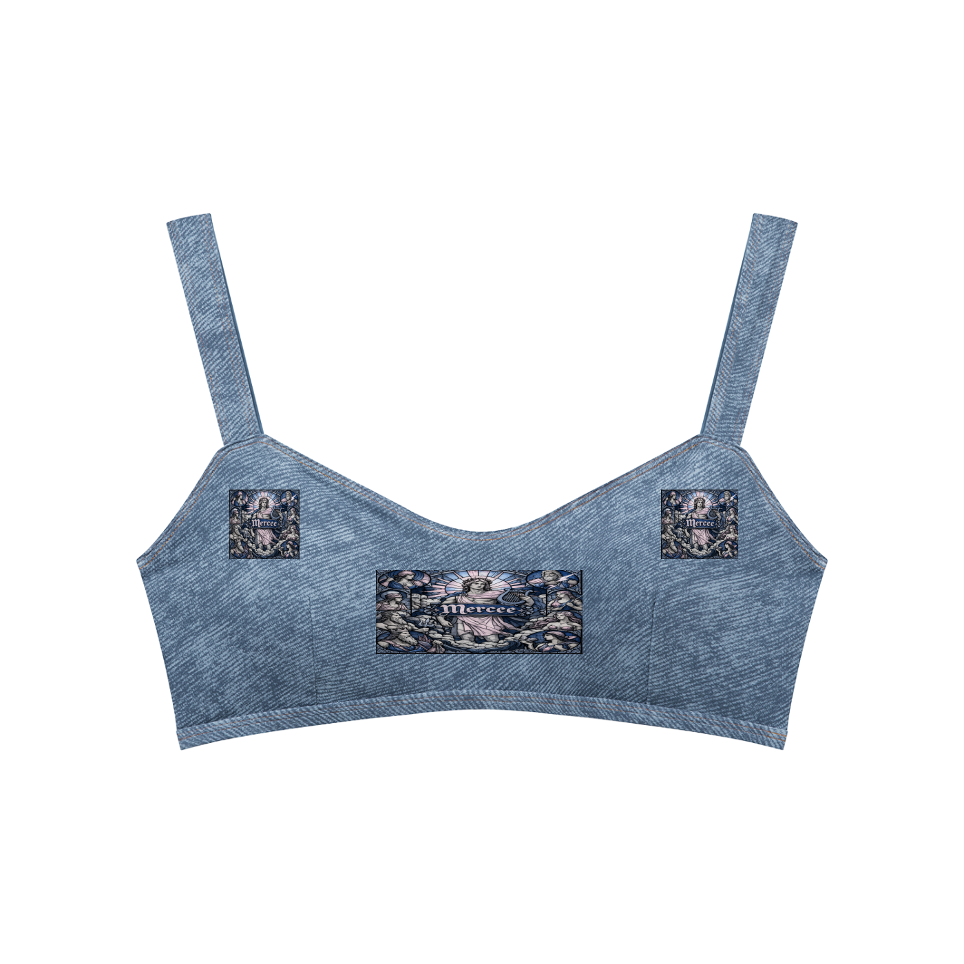 Women's Faux Denim Sports Bra