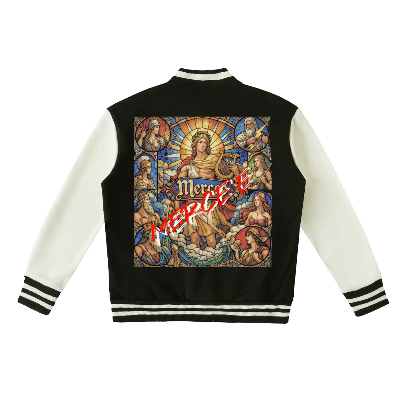 Two-Tone Fleeced Varsity Jacket